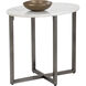 Kiara 24 X 22.5 inch White / Gunmetal Side Table